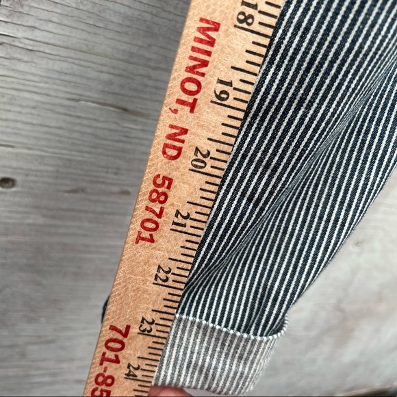 Loft Modern Skinny railroad stripe cuffed denim sz 4P - Picture 7 of 7